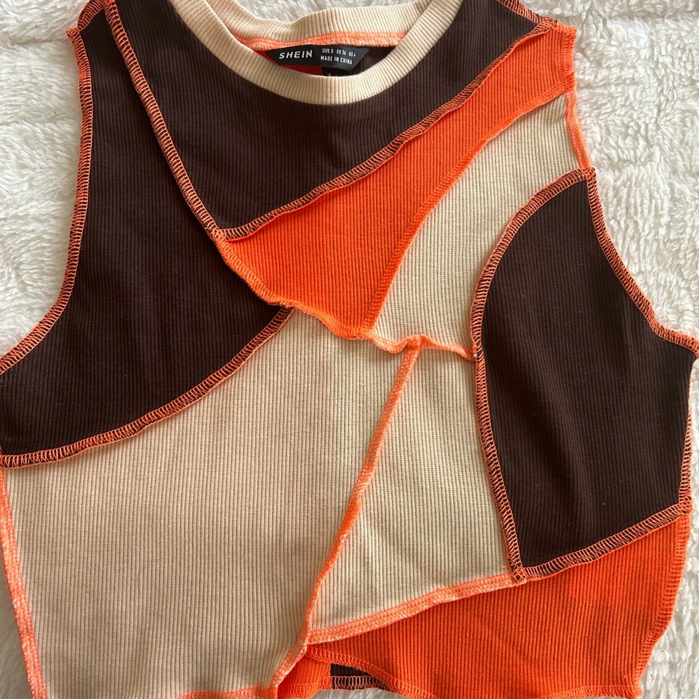 shein abstract crop top